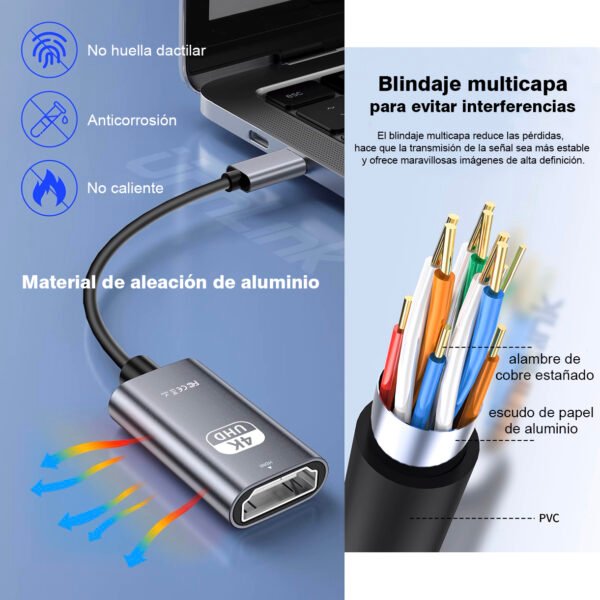 Type-C a HDMI, 4k 60Hz/2K 120Hz, 1m - Image 2