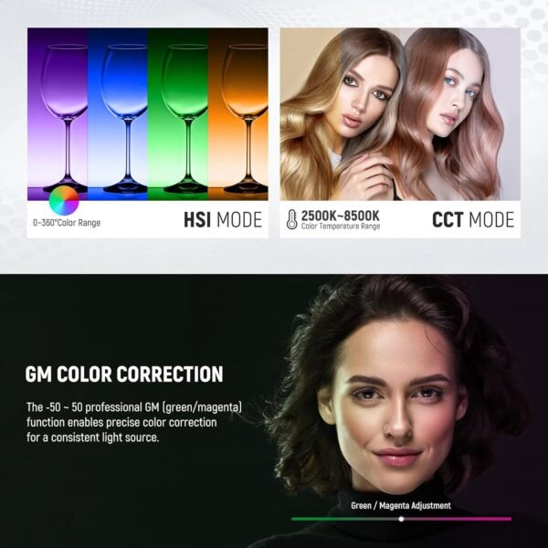 NEEWER Paquete de 2 luces de video LED RGB1200 con control APP/2.4G, 60W, 360° RGB - Image 4