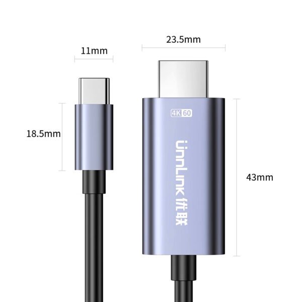 Type-C a HDMI, 4k 60Hz/2K 120Hz, 1m - Image 5