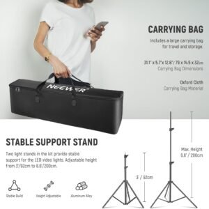 NEEWER Luz de video LED RGB 660 PRO II mejorada con control de aplicación