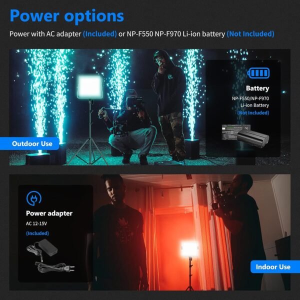 NEEWER Paquete de 2 luces LED 660 PRO RGB, 360° a todo color, 50W - Image 7