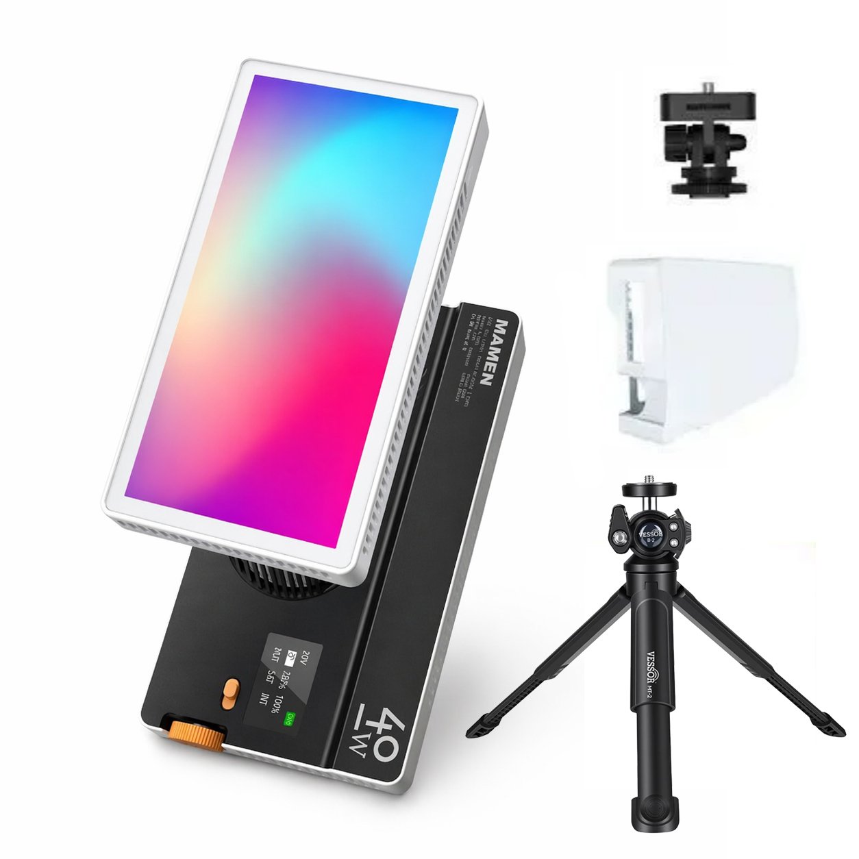 Luz de relleno portátil MAMEN PB40R, 40W, 3350mAh