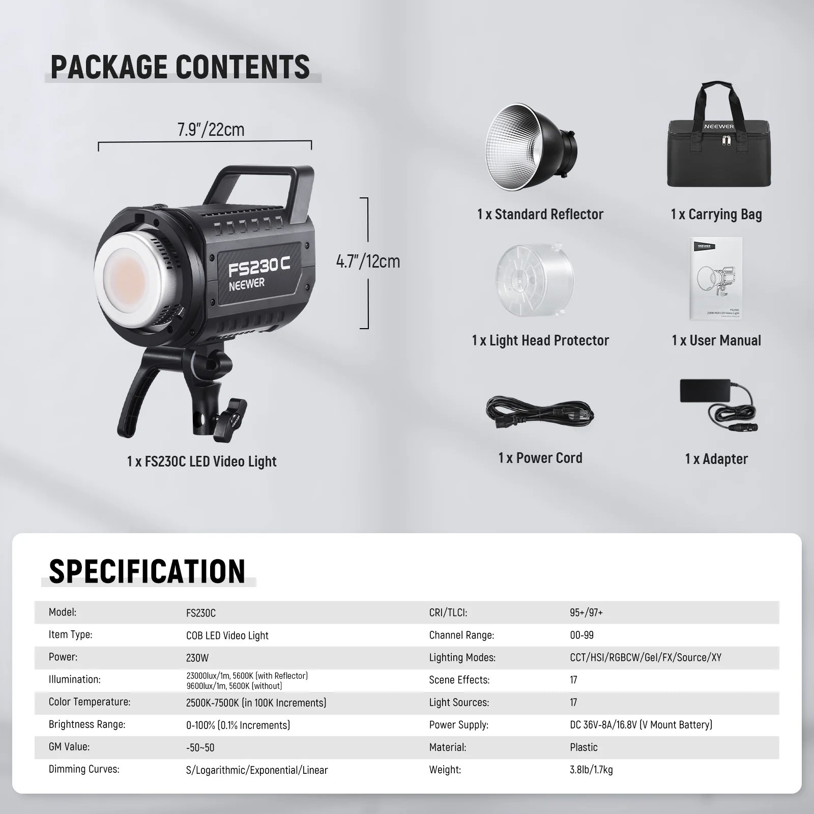 NEEWER FS230C 230W RGB LED Video Light - Image 7