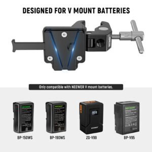NEEWER PS006 Mini V Mount Battery Plate with Super Crab Clamp