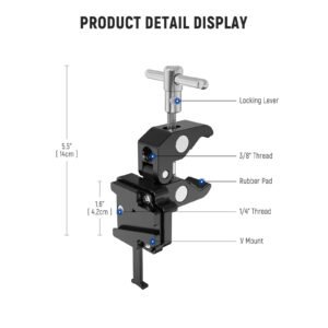 NEEWER PS006 Mini V Mount Battery Plate with Super Crab Clamp