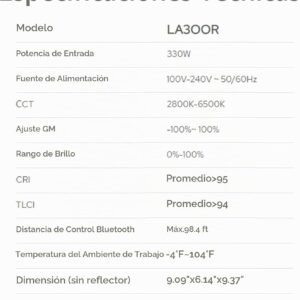 Godox Luz de video LA300R RGB 330W luz LED a todo color