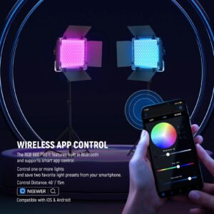 NEEWER Luz LED RGB 660 PRO II de video, 50 W（Incluye soporte para lámpara）