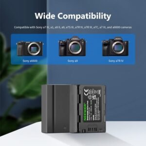 NEEWER Batería de repuesto NP-FZ100 de 2280 mAh con kit de cargador USB de doble canal