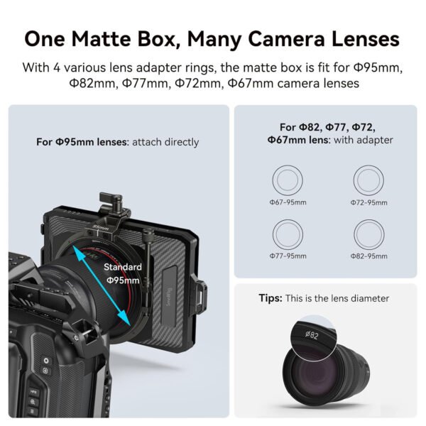 SmallRig Mini Matte Box Lite, DSLR Matte Box con bandera superior de fibra de carbono - Image 4