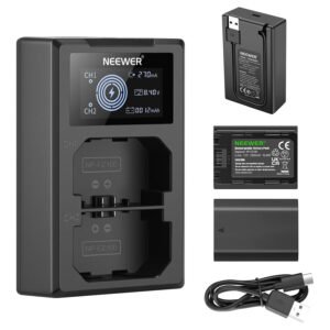 NEEWER Batería de repuesto NP-FZ100 de 2280 mAh con kit de cargador USB de doble canal