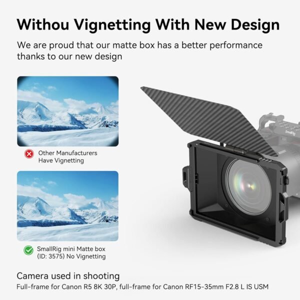 SmallRig Mini Matte Box Lite, DSLR Matte Box con bandera superior de fibra de carbono - Image 5