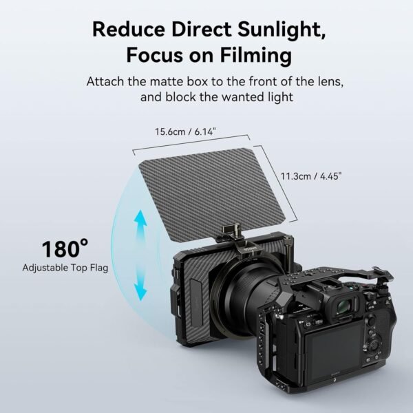 SmallRig Mini Matte Box Lite, DSLR Matte Box con bandera superior de fibra de carbono - Image 2