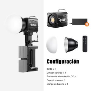ZU80-Mini luz de fotografía portátil de 80W, Mini Bowen