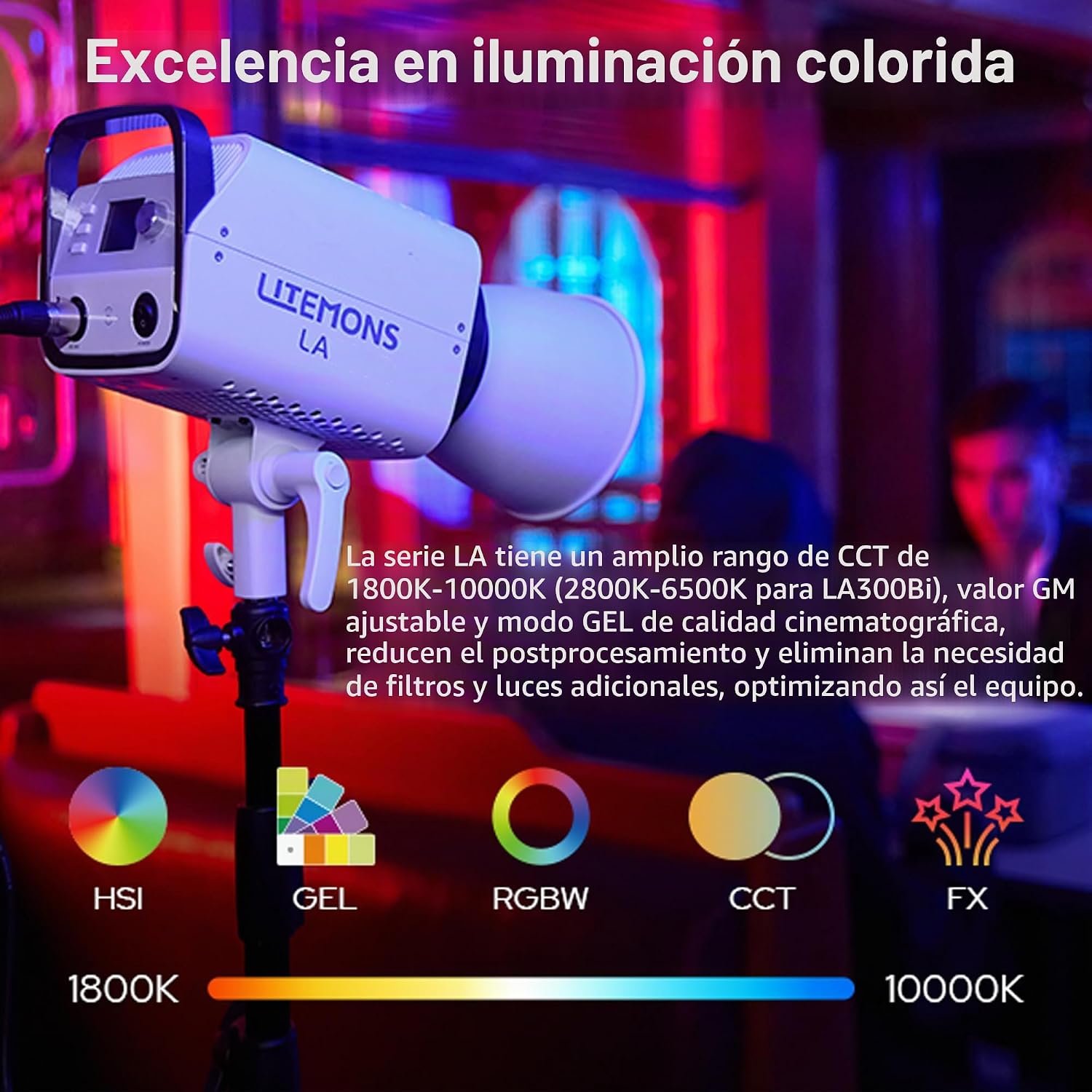 Godox Luz de video LA300R RGB 330W luz LED a todo color - Image 3