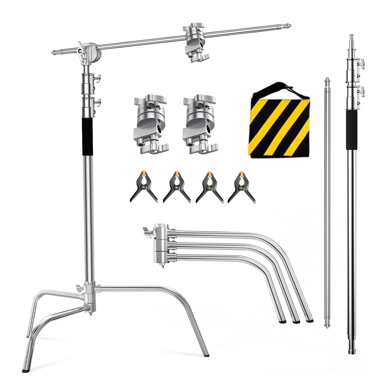 Soporte C con brazo de pluma, soporte de luz para fotografía, 3.3 m, 10 kg de carga