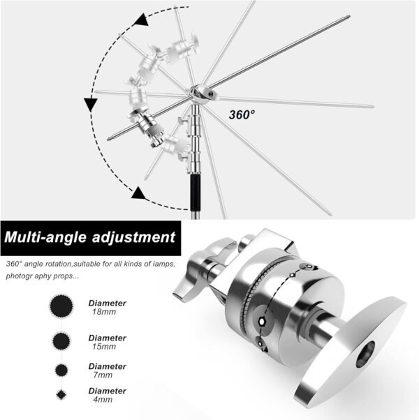 Soporte C con brazo de pluma, soporte de luz para fotografía, 3.3 m, 10 kg de carga - Image 3