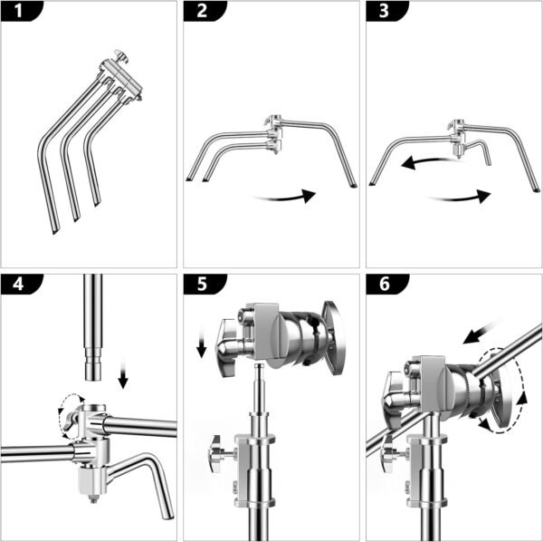 Soporte C con brazo de pluma, soporte de luz para fotografía, 3.3 m, 10 kg de carga - Image 4