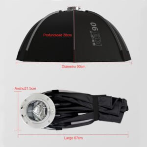 Godox MS300V - Kit de luz estroboscópica de estudio de 300 W, con caja de luz de instalación rápida k3-90, soporte de luz 2.8m