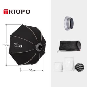 Softbox parabólico TRIOPO K3-55 de 55cm, Bowen, armado rápido