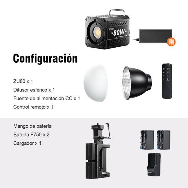 ZU80-Mini luz de fotografía portátil de 80W, Mini Bowen - Image 2