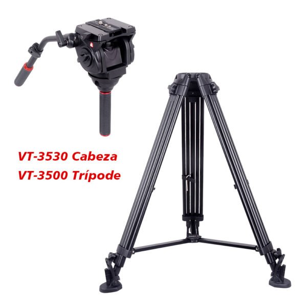 KingJoy VT-3500+VT-3530 Tripode de video, 210cm, soporte de carga15kg. - Image 2