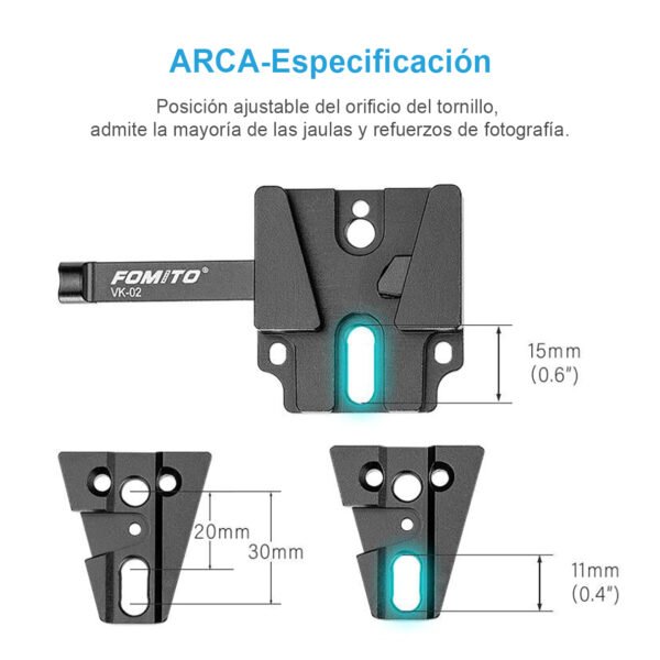 Base de placa de hebilla en forma de V, placa de liberación rápida - Image 3