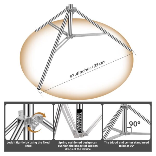 Fotografía con soporte de luz resistente: acero inoxidable - 2,84 m - Image 2