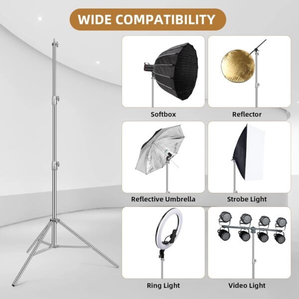 Fotografía con soporte de luz resistente: acero inoxidable - 2,84 m - Image 6