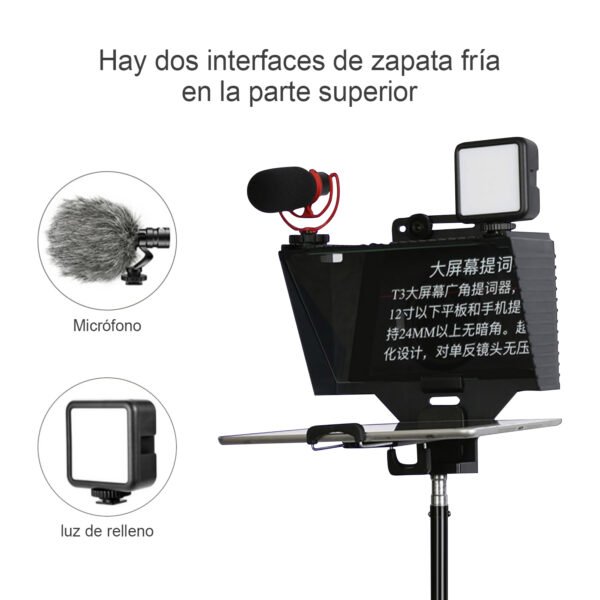 SuteFoto T1 Teleprompter portátil para cámaras y celulares, mini teleprompter con control - Image 3