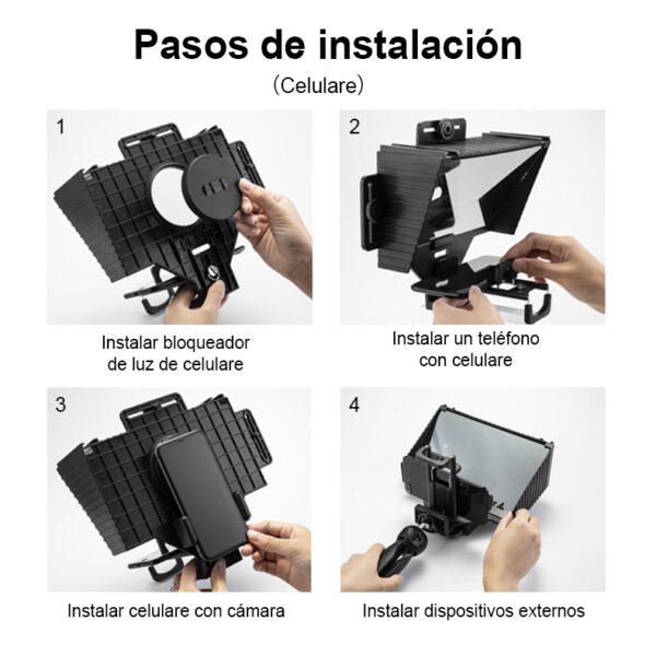 SuteFoto T1 Teleprompter portátil para cámaras y celulares, mini teleprompter con control - Image 5