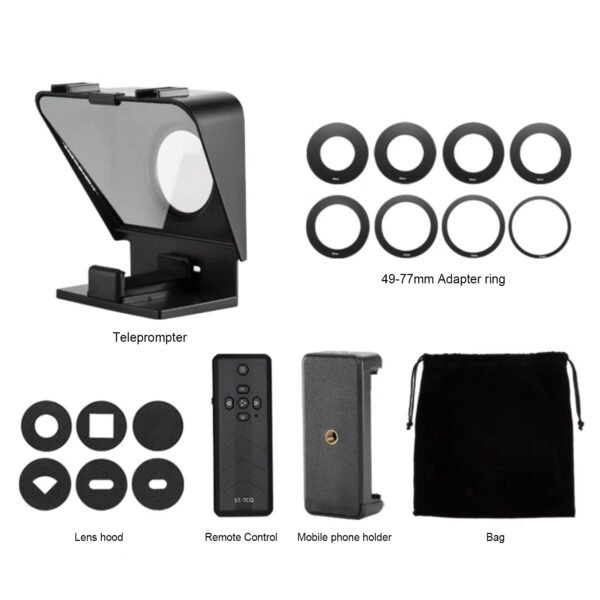 SuteFoto T1 Teleprompter portátil para cámaras y celulares, mini teleprompter con control - Image 7