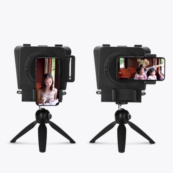 SuteFoto T1 Teleprompter portátil para cámaras y celulares, mini teleprompter con control - Image 2