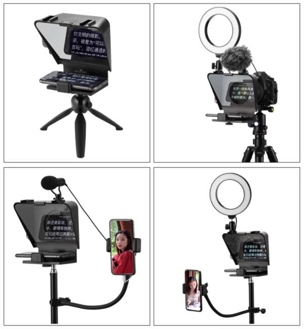 SuteFoto T1 Teleprompter portátil para cámaras y celulares, mini teleprompter con control - Image 6