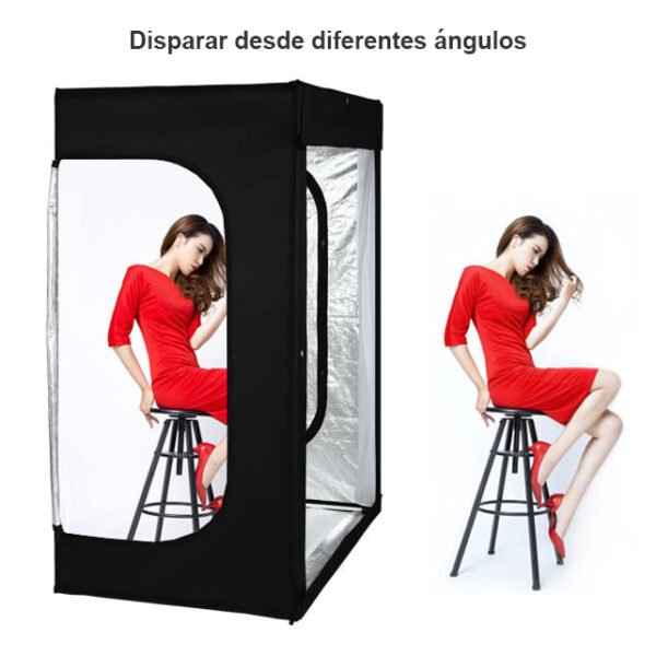 Caja de luz de 200cm para estudio fotográfico,con 8 luces LED y 3 fondos de colores - Image 3