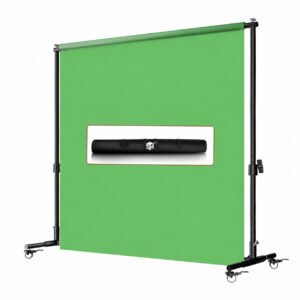 Soporte de fondo con ruedas, 3x2m, Contiene tela verde