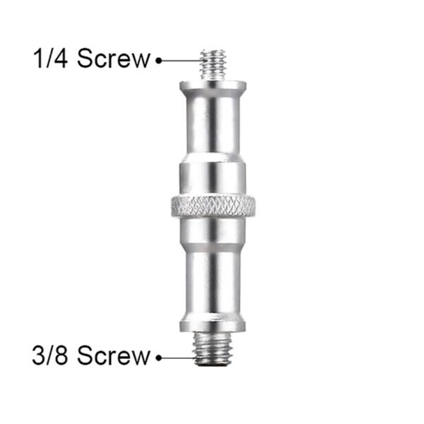 Convertidor, 1/4" macho a 3/8" macho, Acero inoxidable