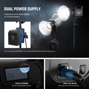 NEEWER Luz de video LED FS230 2.4G/APP Control, 230 W bicolor COB Bowens, 110000lux/m, 5600K
