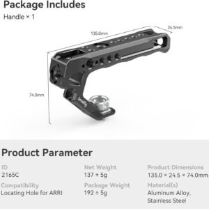 SMALLRIG Mango superior con agujeros de localización para ARRI para jaula de cámara-2165C