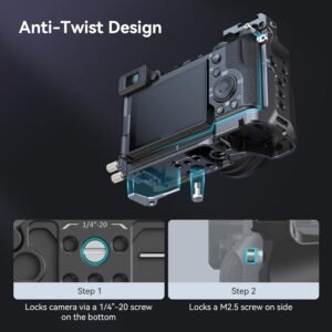 SmallRig Kit 4422 de jaula para Sony A7C II / A7CR con abrazadera de cable para HDMI