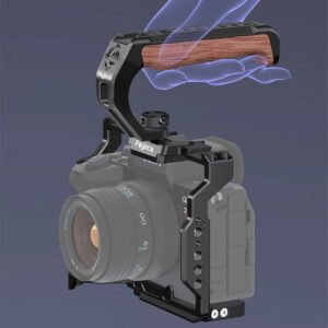 Mango superior de madera con pasador de 3/8"-16 para ARRI/SMALLRIG