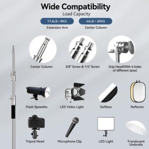 Kit de Soporte C de luz de acero inoxidable de fondo de soporte de trípode de alta resistencia, soporte de fondo ajustable de 3m x 3.3m