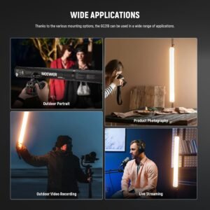NEEWER Luz de relleno LED de mano básica de 21 W, 90cm/35.4 in, 2700-6500K, 2500mAh batería