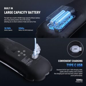 NEEWER Luz de relleno LED de mano básica de 21 W, 90cm/35.4 in, 2700-6500K, 2500mAh batería