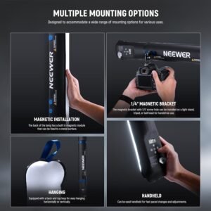 NEEWER Luz de relleno LED de mano básica de 21 W, 90cm/35.4 in, 2700-6500K, 2500mAh batería
