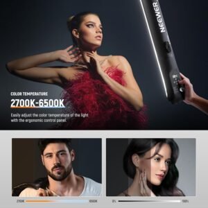 NEEWER Luz de relleno LED de mano básica de 21 W, 90cm/35.4 in, 2700-6500K, 2500mAh batería