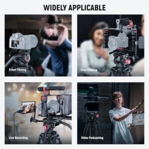 NEEWER LL38 2m Video Camera Tripod, One Step Quick Release Aluminum Heavy Duty Tripod Stand, Max Load 17.6lb