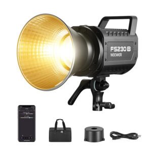 NEEWER Luz de video LED FS230B 2.4G/APP Control, 230 W bicolor COB Bowens, 110000lux/m, 6500K