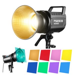 NEEWER Luz de video LED FS230B 2.4G/APP Control, 230 W bicolor COB Bowens, 110000lux/m, 6500K