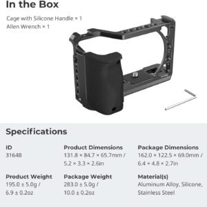SmallRig Jaula con mango de silicona para Sony a6100, a6300, a6400-3164B