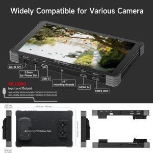 FEELWORLD T10 10.1 pulgadas 1920x1200 Cámara archivada DSLR HDMI Monitor Pantalla